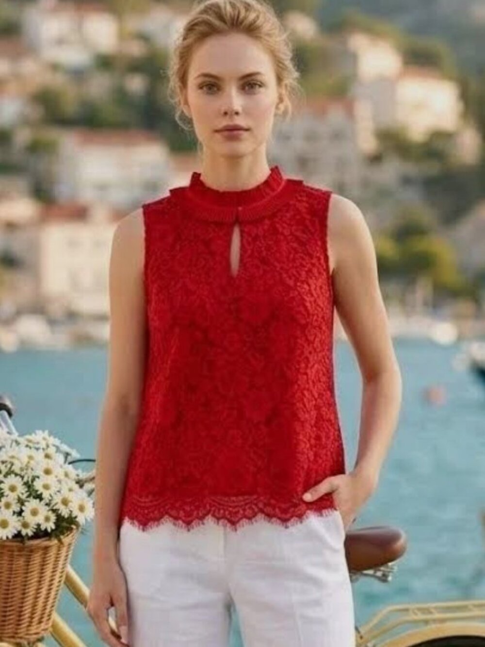 J. CREW Elegant Lace and Chiffon Sleeveless Top Size XXS